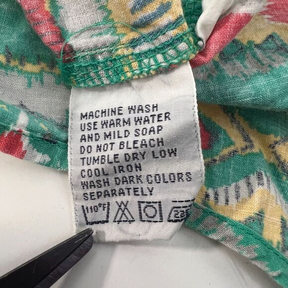 Vintage Gennera Collection Mens Short Sleeve Shirt Southwest Aztec Print - Picture 9 of 12